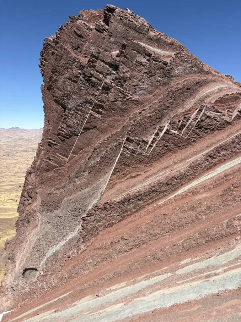 Rock formation of Pallay Punchu with its colored bands